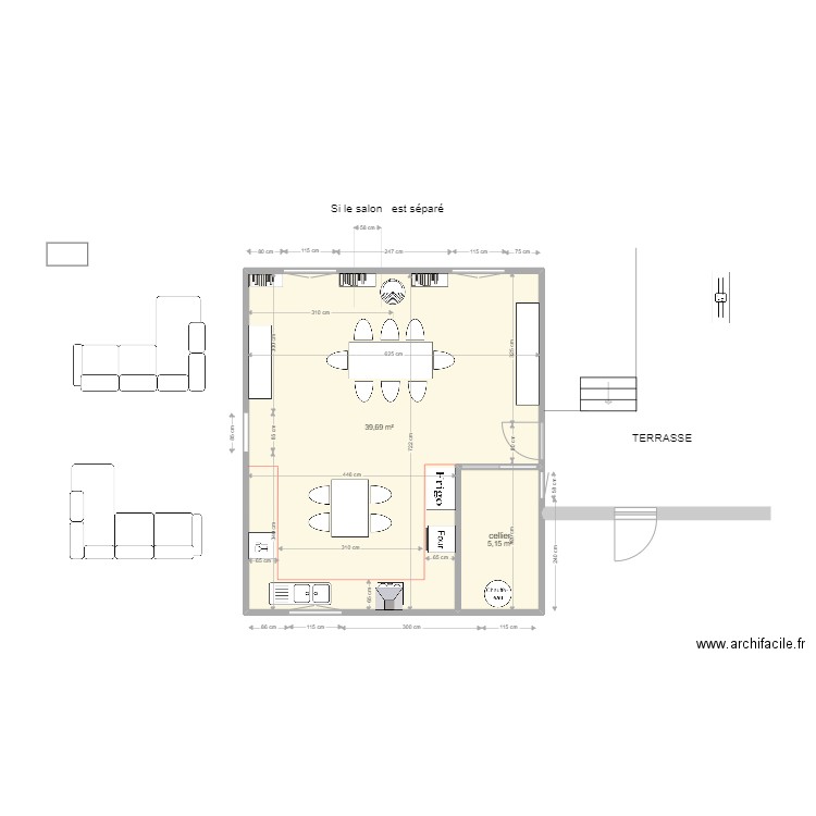 3 Mélèzes 1. Plan de 2 pièces et 45 m2