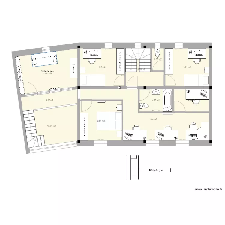 Bureaux + ch d'ami 3. Plan de Bureaux + ch d'ami 3. Plan de