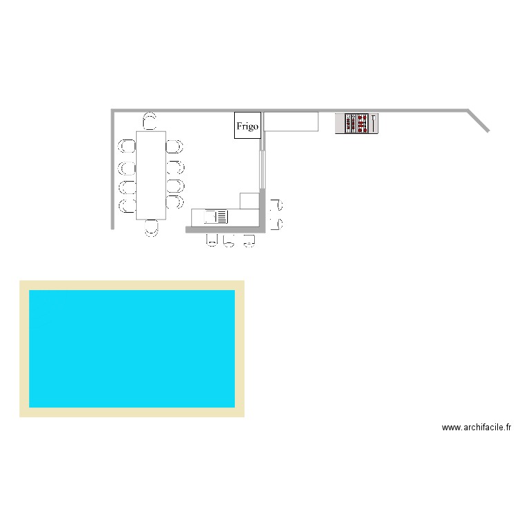 pool house blv . Plan de 0 pièce et 0 m2