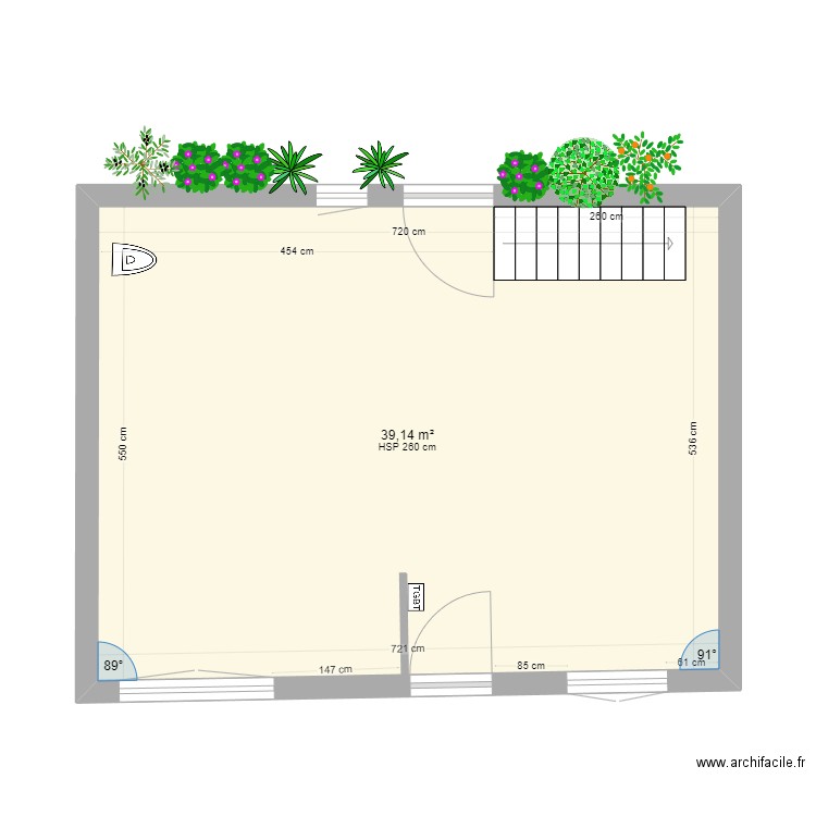 maison LUSSAC. Plan de 1 pièce et 39 m2