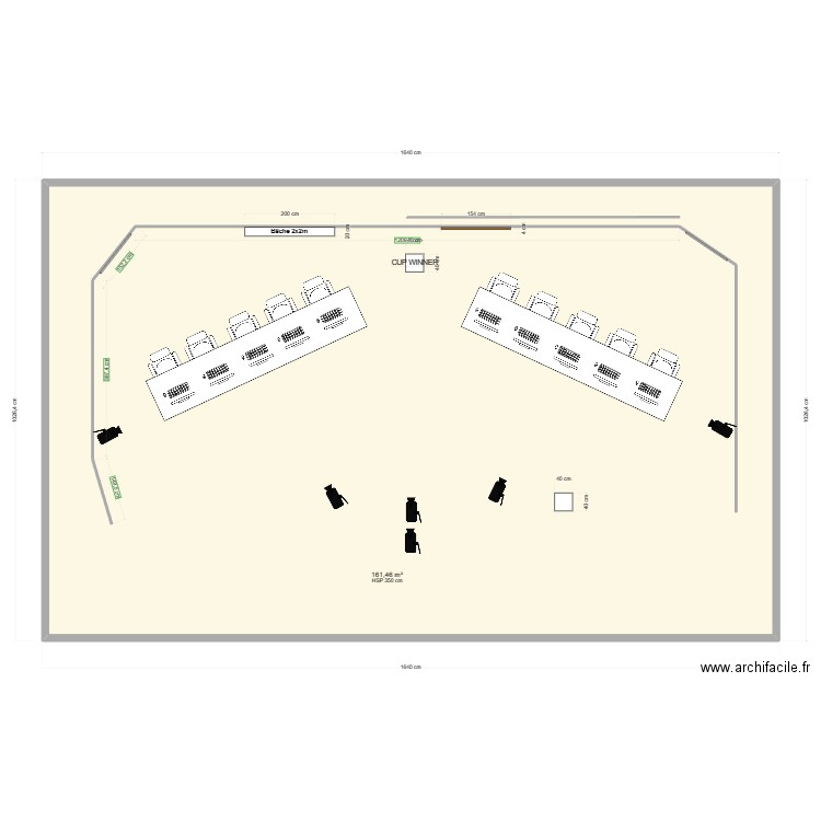 Plateau MVS prod 3. Plan de 1 pièce et 161 m2