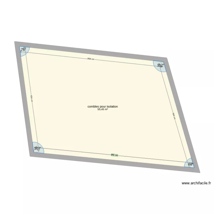 combles pour isolation. Plan de 