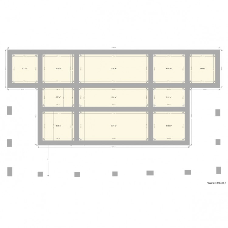 Fondations définitives. Plan de 0 pièce et 0 m2