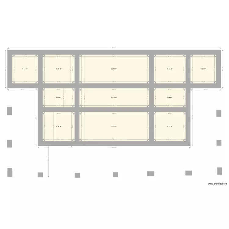 Fondations d&eacute;finitives. Plan de 