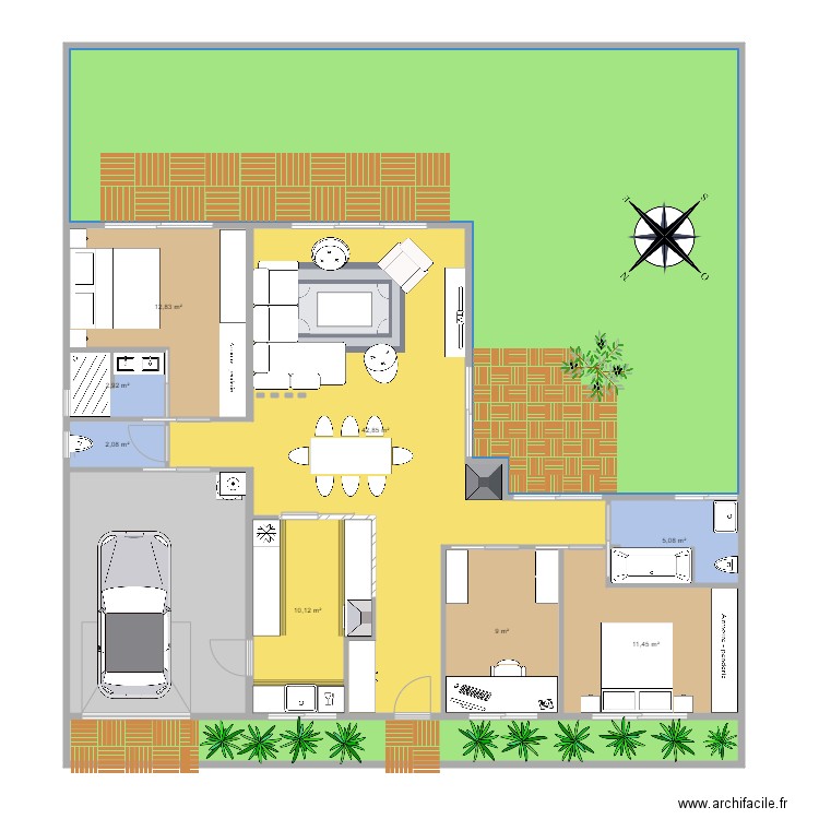 BNVGHGV. Plan de 11 pièces et 221 m2