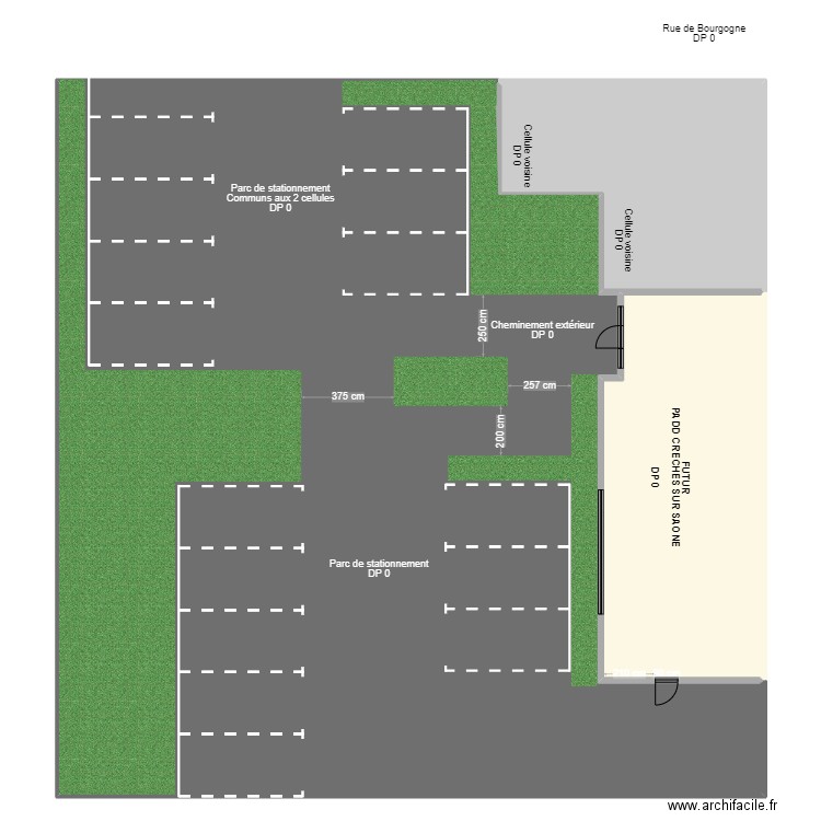 stationnement PADD CRECHES SUR SAONE AVANT TRAVAUX. Plan de 3 pièces et 799 m2