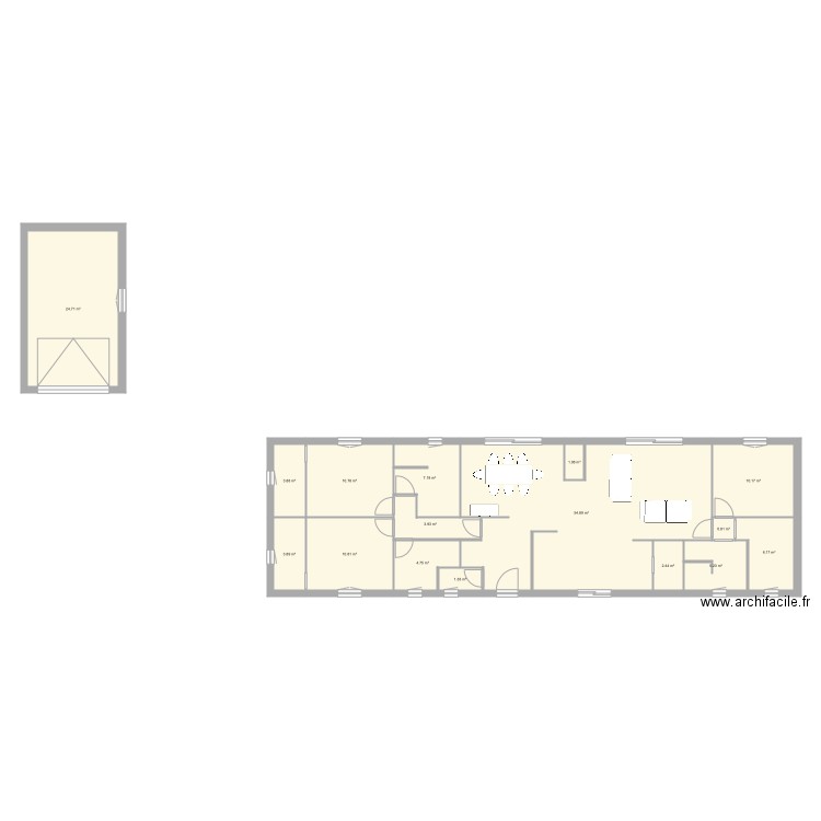 Plan rectangle 1. Plan de 0 pièce et 0 m2