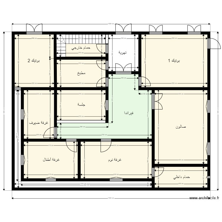 T 12x15 Client 26147170. Plan de 13 pièces et 153 m2