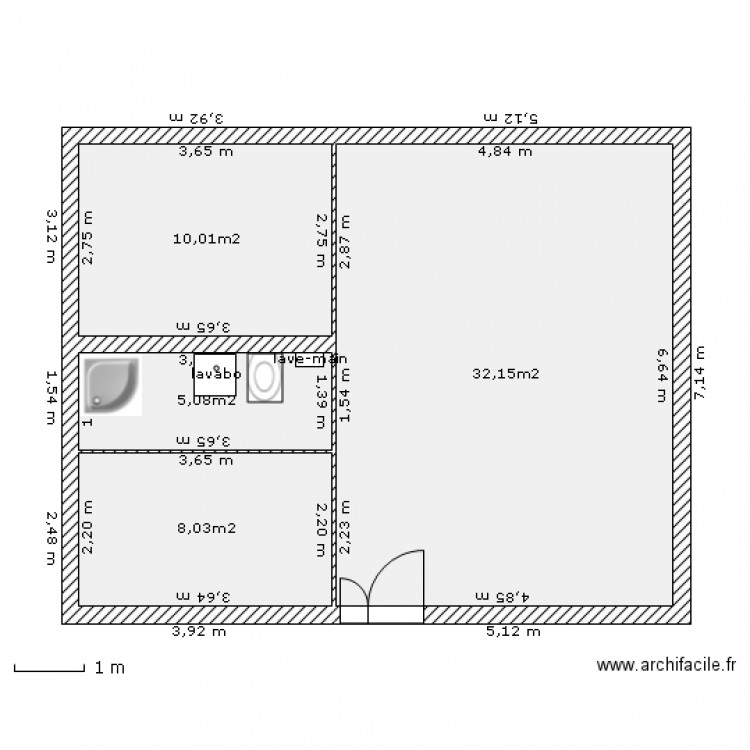 MAISON FACADE 9,04 m PIGNON 7,14 m. Plan de 0 pièce et 0 m2