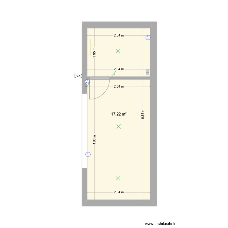 Local technique er pool house. Plan de 1 pièce et 17 m2