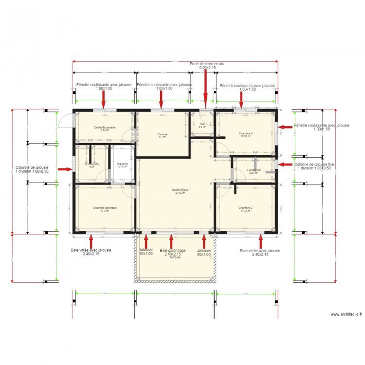 Maison TEHIKI AKA avec tailles . Plan de 0 pièce et 0 m2