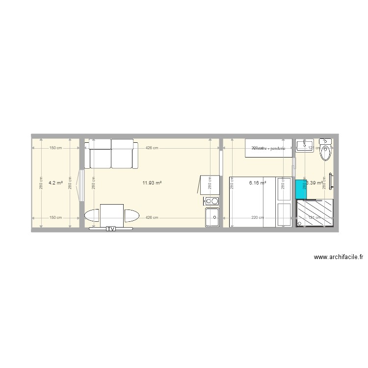 roulotte. Plan de 0 pièce et 0 m2