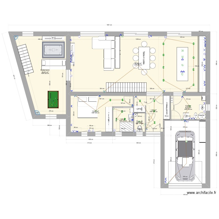 Maison Warlaing Plan Final V2. Plan de 17 pièces et 350 m2