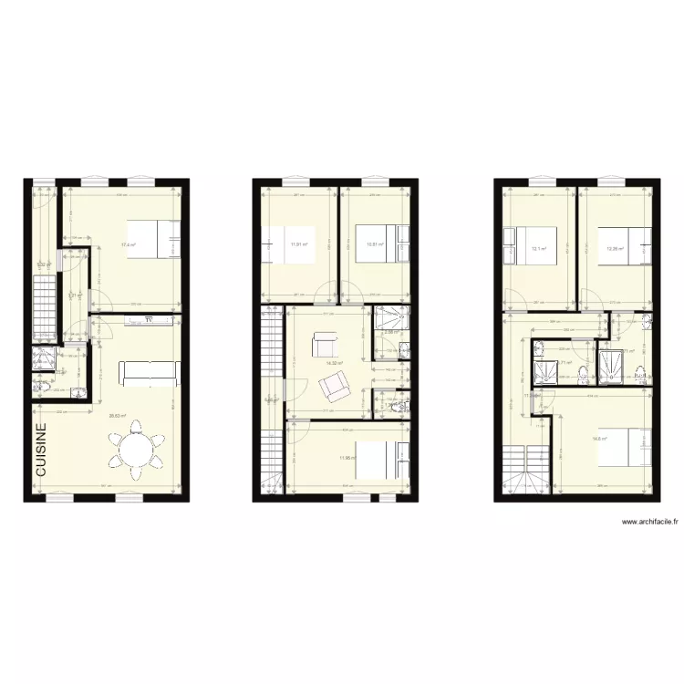 Libourne Etienne Sabatier. Plan de 