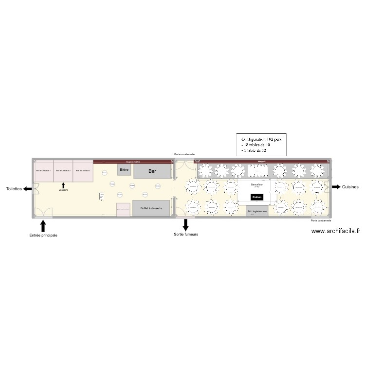 Plan de salle - Mariage. Plan de 2 pièces et 421 m2