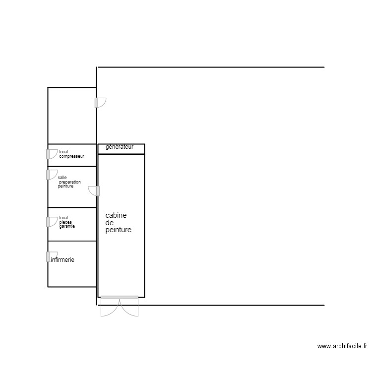 cabine . Plan de 7 pièces et 7 m2