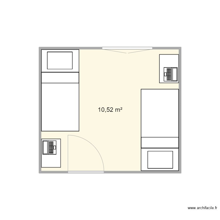MAISON VALENCIN_CHB MARRON_L&L. Plan de 1 pièce et 11 m2