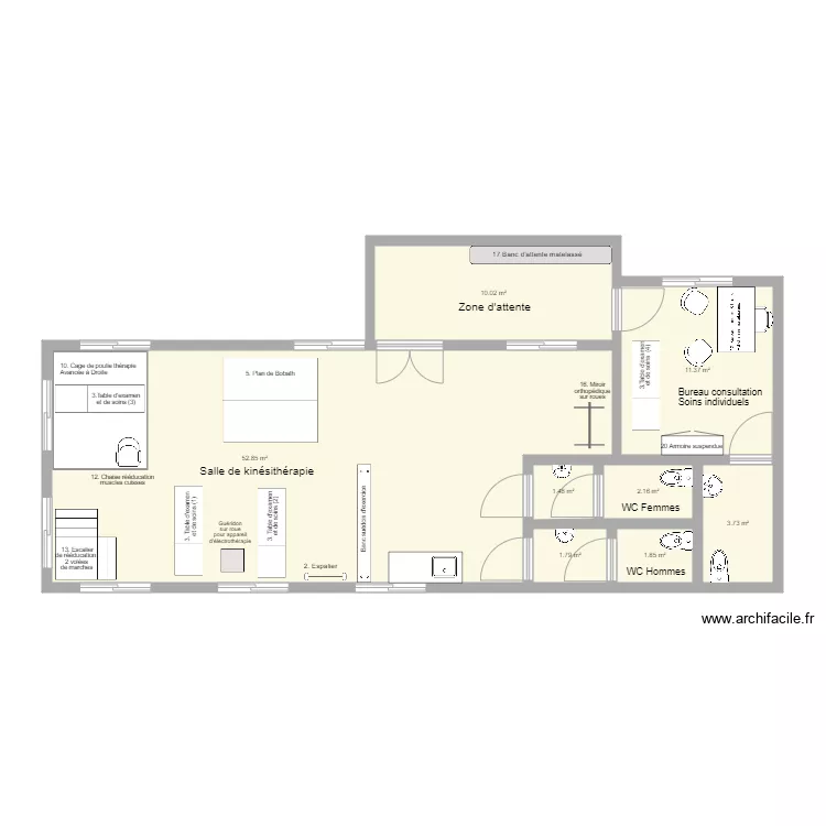 Service kinésithérapie Hôpital Bururi équipé GTS . Plan de Service kinésithérapie Hôpital Bururi équipé GTS . Plan de