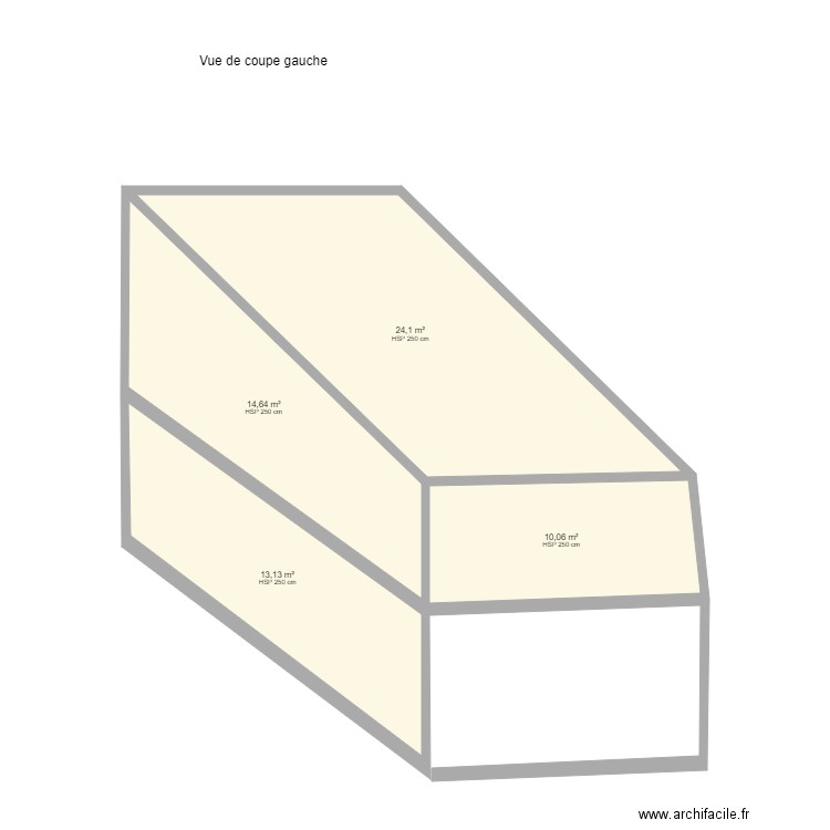 Vue de coupe gauche âme du bois. Plan de 0 pièce et 0 m2