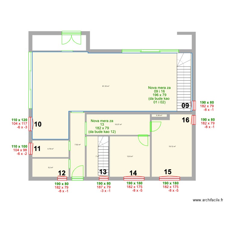 TRESNJA 0 prozori Problem. Plan de 0 pièce et 0 m2