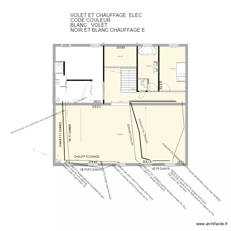 CHAUFFAGE ET VOLET ELEC. Plan de CHAUFFAGE ET VOLET ELEC. Plan de
