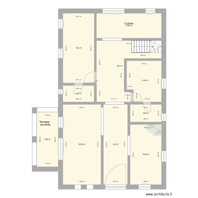 Essaouira 1er étage (Rectificatif) 3 juin 22. Plan de 10 pièces et 140 m2