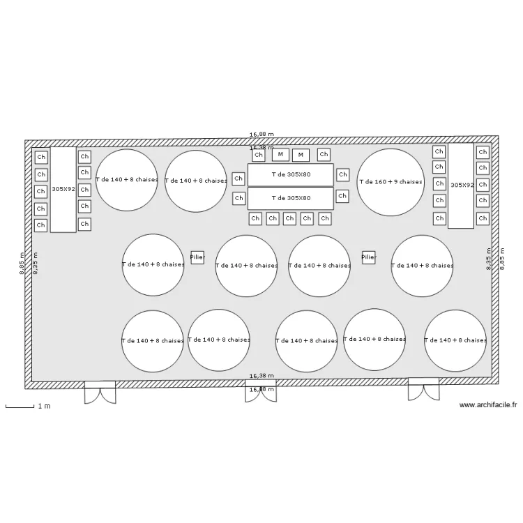 N&deg;2 plan de tables les Issards 130 Personnes. Plan de 