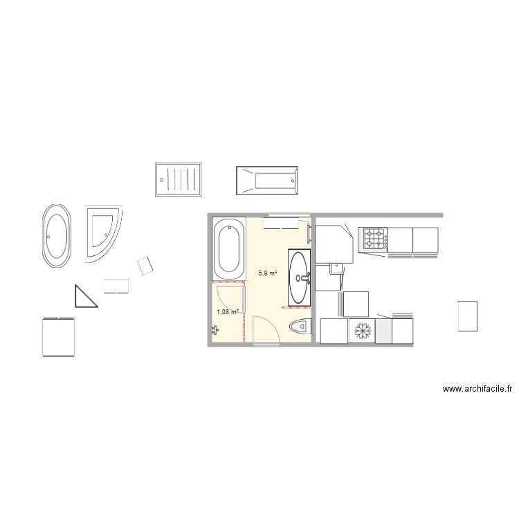 SDB 8 35. Plan de 0 pièce et 0 m2