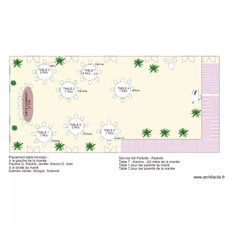 CHARLENE ET VINCENT 24 JUIN 2023 . Plan de 