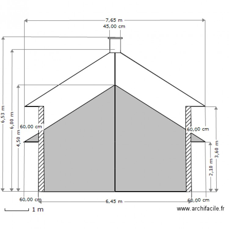 Coupe Aa Garage facade nord/est  50e. Plan de 0 pièce et 0 m2