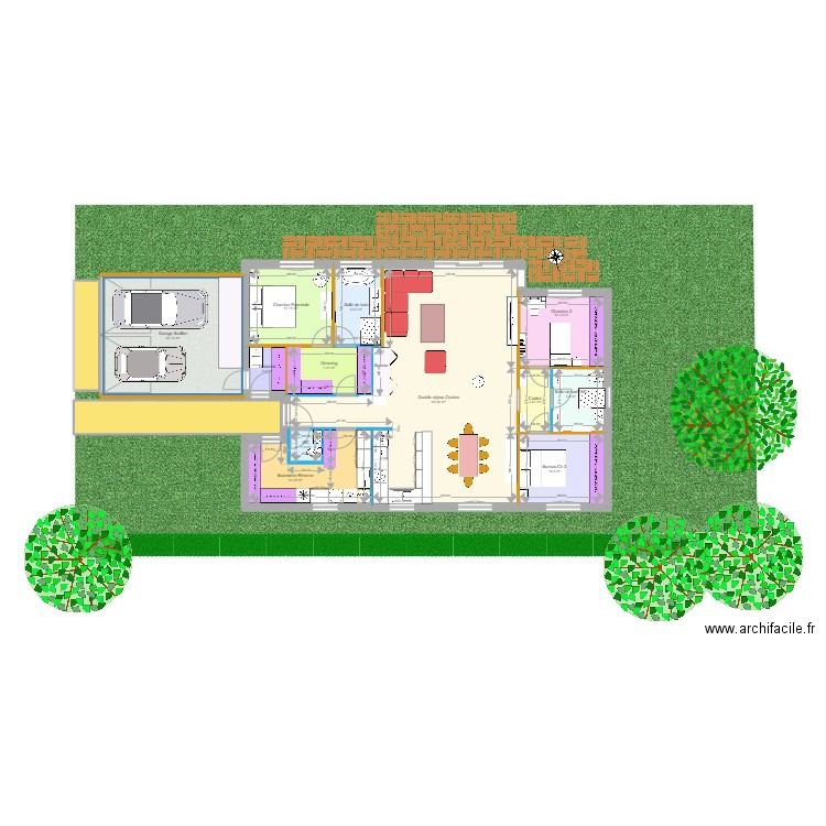 ManoirGossetC&FPlanMasseRDCV2. Plan de 14 pièces et 189 m2