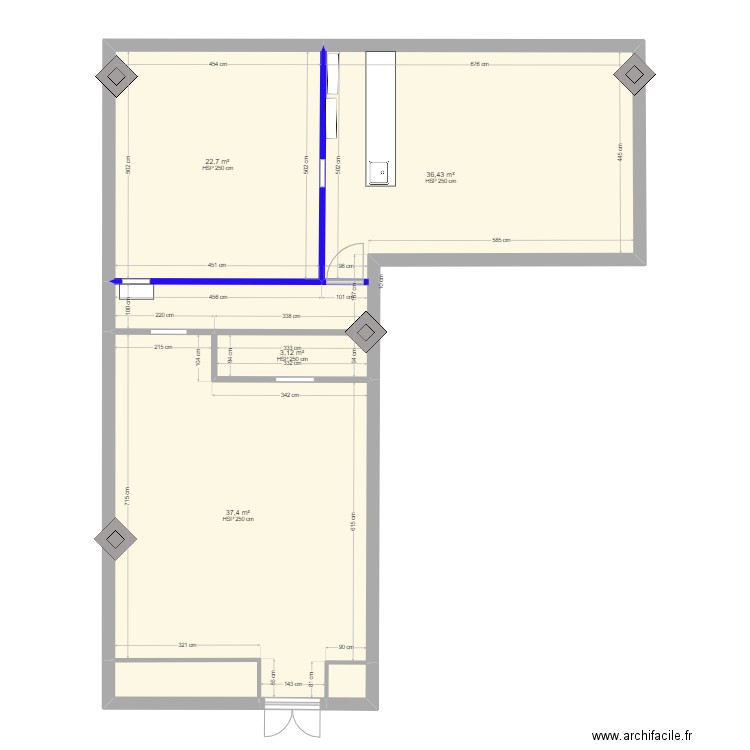 Local 11. Plan de 6 pièces et 103 m2