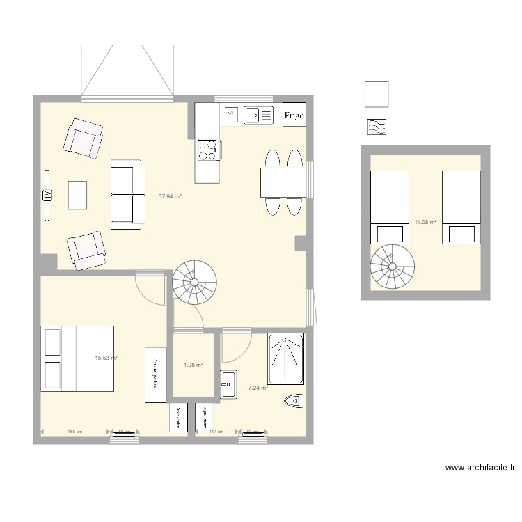 Gites final 9 meuble V2. Plan de 9 pièces et 101 m2