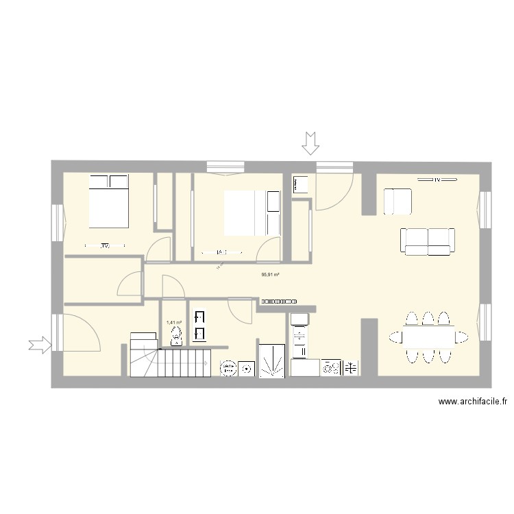 dernier plan  cotations portes fin de chantier et gros mur cuisine. Plan de 0 pièce et 0 m2