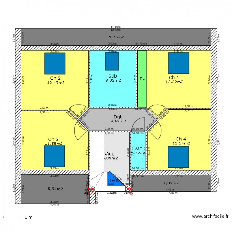 BOULIN DEBAQUE Etage 4 ch sdb. Plan de 0 pièce et 0 m2