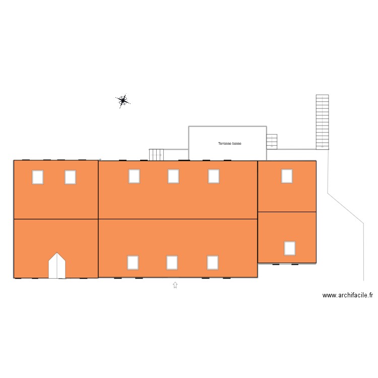 projet aménagement rdc toiture. Plan de 5 pièces et 57 m2