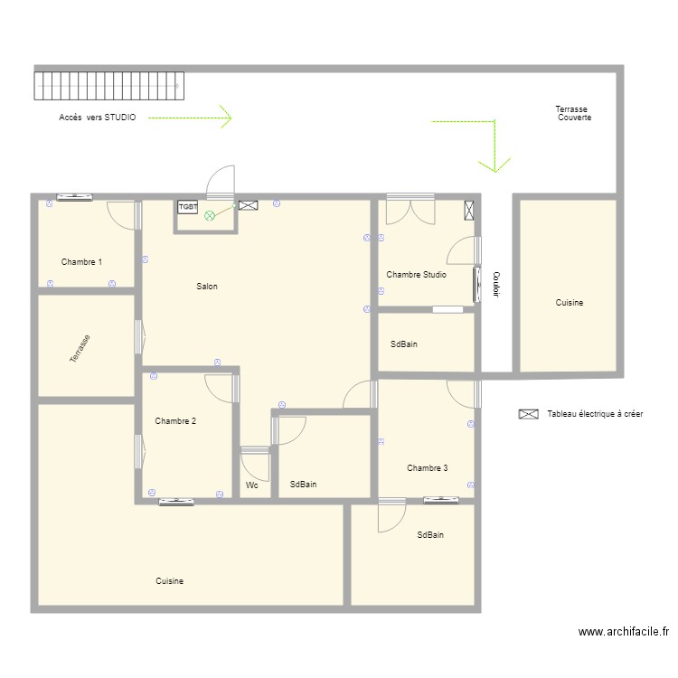 Implantation T4 et T1. Plan de 0 pièce et 0 m2