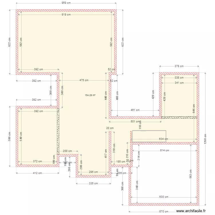 Gueux rdc new Ma&ccedil;onnerie. Plan de 