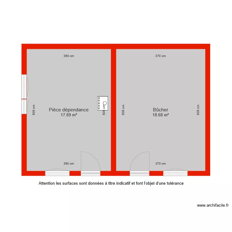 BI 4541 d&eacute;pendance rdc c&ocirc;t&eacute;. Plan de 