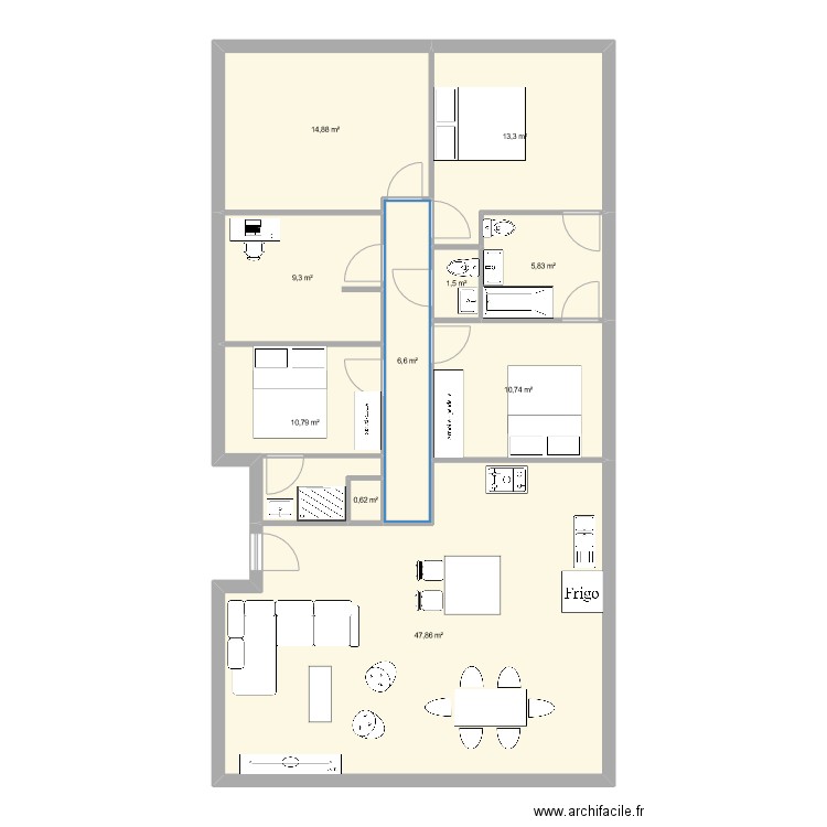 samuel maison projet v3. Plan de 10 pièces et 121 m2