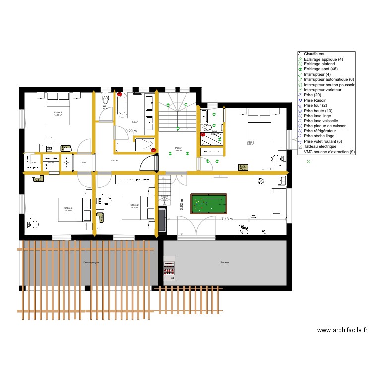 Bla 17. Plan de 32 pièces et 429 m2