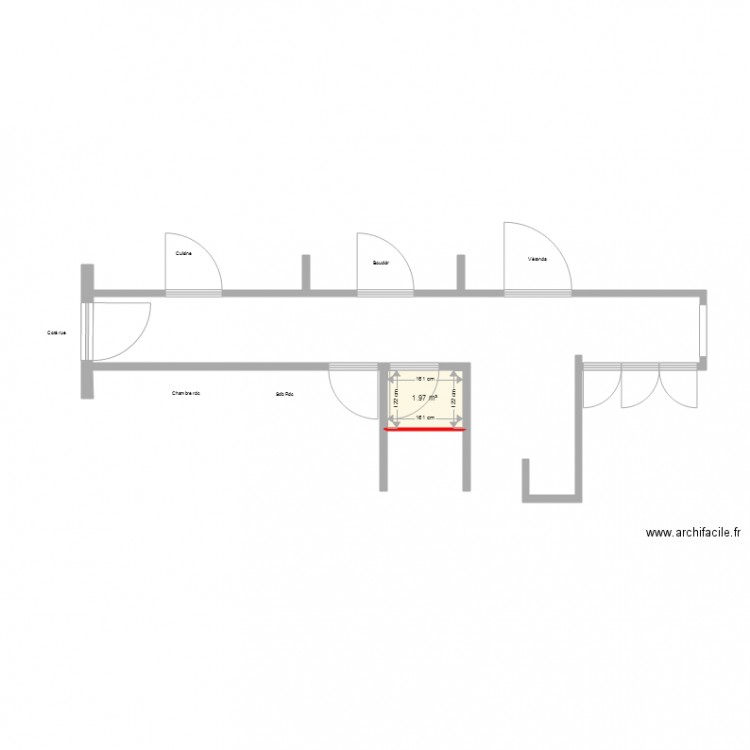 Couloir rdc. Plan de 0 pièce et 0 m2