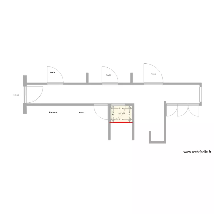 Couloir rdc. Plan de 