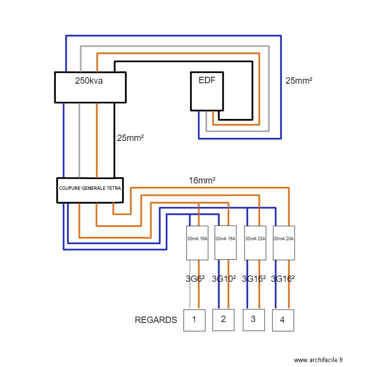 ELEC SCHEMA. Plan de 9 pièces et 13 m2