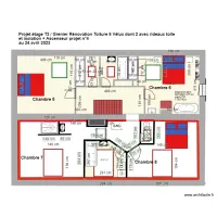 PProjet ETAGE T3 R&eacute;am&eacute;nagement chambres &eacute;tage avec colima&ccedil;on 100