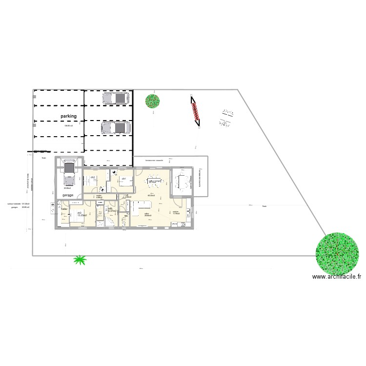 villa 2eme essaie. Plan de 9 pièces et 40 m2