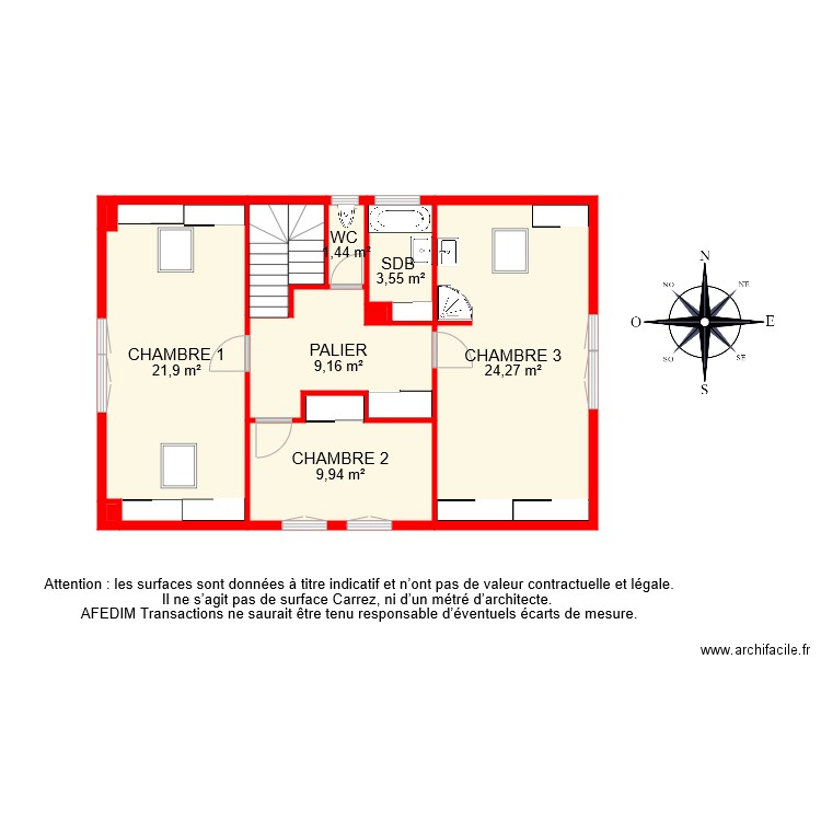 BI 7544 ETAGE . Plan de 0 pièce et 0 m2