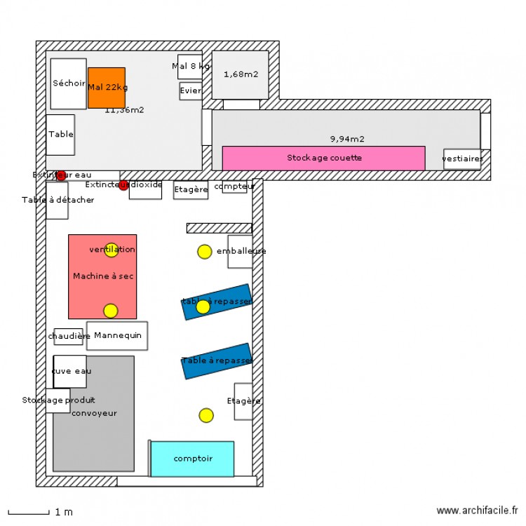 pressing. Plan de 0 pièce et 0 m2
