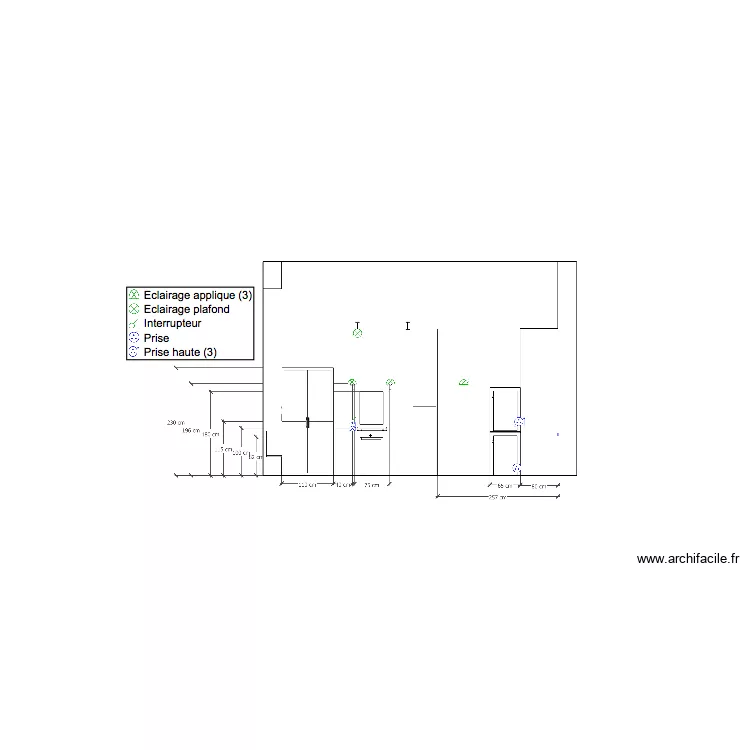 &eacute;l&eacute;vation lavabo. Plan de 
