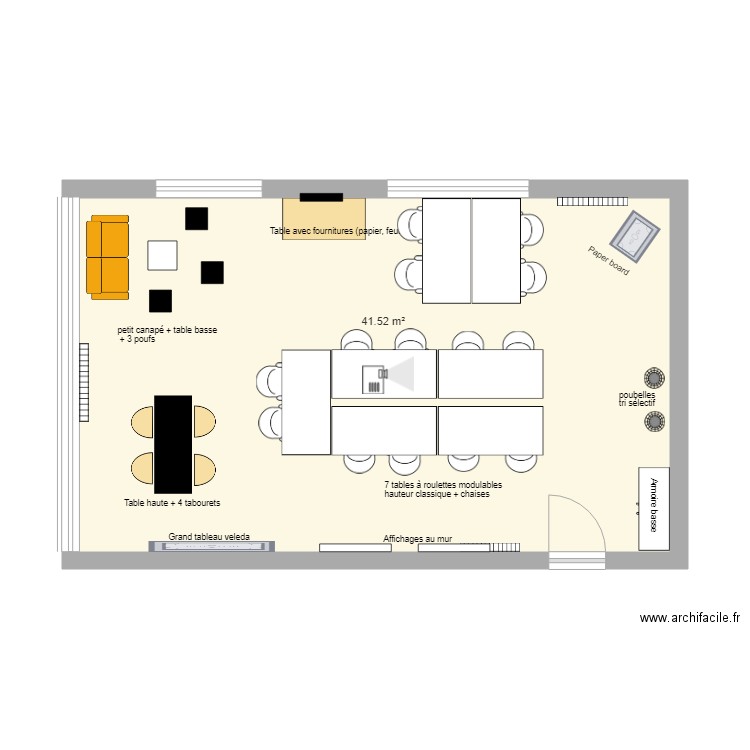 DSPROOM2018. Plan de 1 pièce et 42 m2